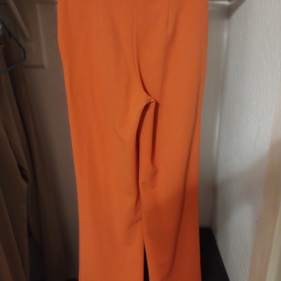 Elegant Orange Wide-Leg Women's Pants - Picture 2 of 3